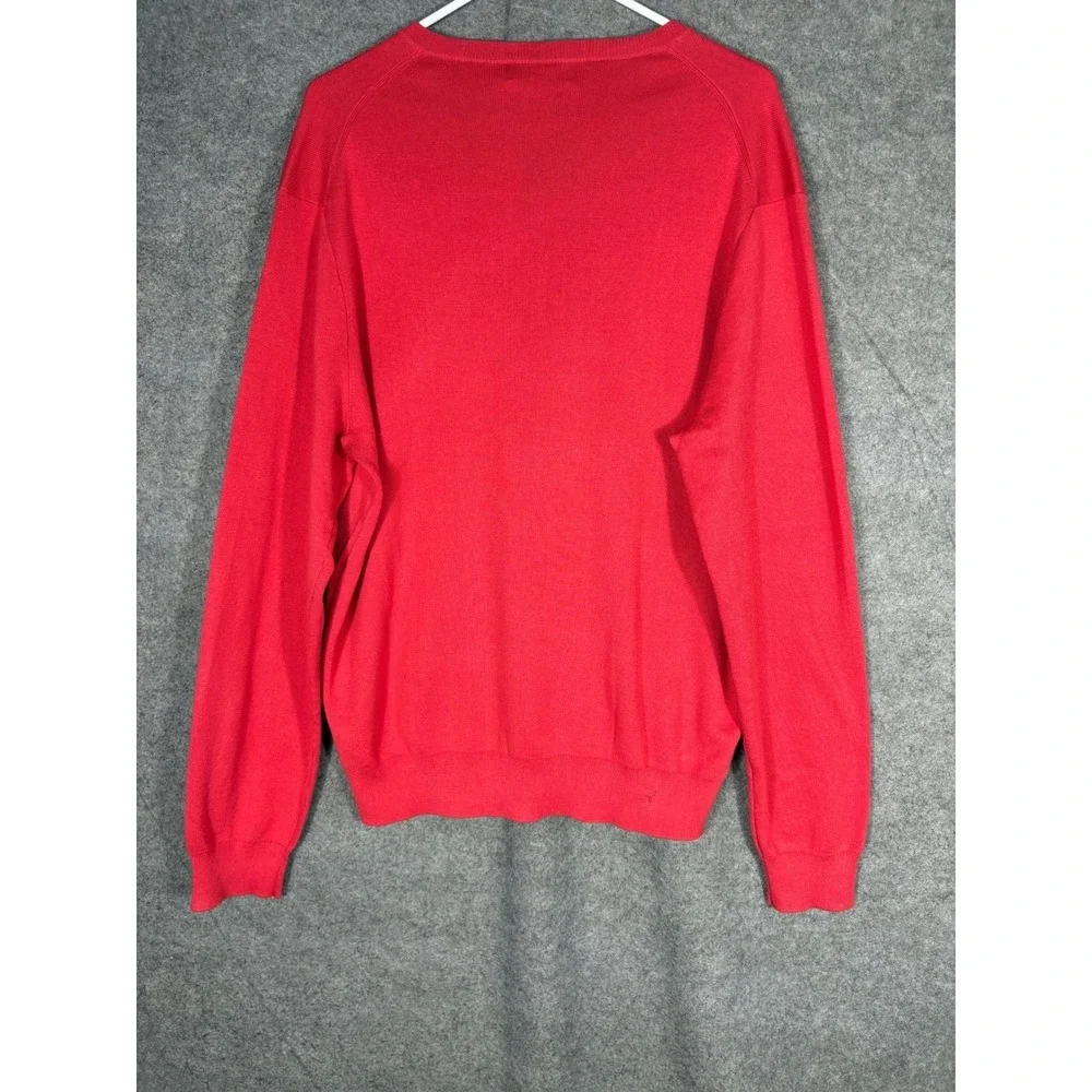 Polo Ralph Lauren Mens XL Pima Cotton V-Neck Sweater Red NWT 1864765FZ